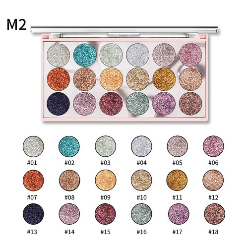 18 Colors Eye shadow Pigment Pearl Glitter Matte Shimmer Eyeshadow Palette - Picture 14 of 14