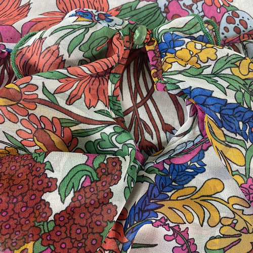 Fenn Wright Manson Shirt Womens Medium Floral Chiffon Long Cuff Sleeve Pullover - Picture 3 of 15