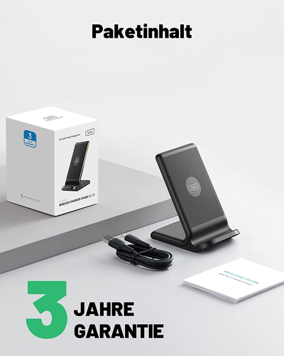 Wireless Charger Stand, 15W Induktive Ladestation Schnelles Kabelloses Ladegerät - Bild 7 von 8