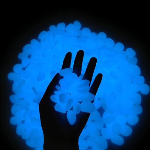 GLOCARNIVAL Glow Pebbles, 300 Pcs Blue Glowing Rocks for Outdoor Decor, Garden L - Picture 10 of 12