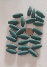 Beads Flocked/ Fuzzy Beads Teal Jewelry / Craft /Tassel Cap Supplies 24 @ 1.25"