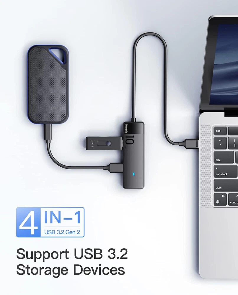 Inateck 4-Port USB 3.2 Gen 2 Hub for Windows and Mac