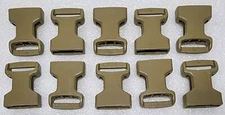 10) 1" PLASTIC STRAP BUCKLE FEMALE SIDE RELEASE CLIP WEBBING RUCKSACK TAN499