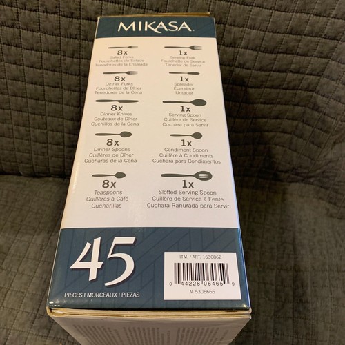 MIKASA Harmony Servizio 45 Pezzi per Servizio da 8 e 5 Pezzi Set di Posate Inox 18/10 - Foto 3 di 4
