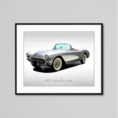 Oldtimer - 1957 Chevrolet Corvette in Inka Silber - Print - Bild 2 von 4