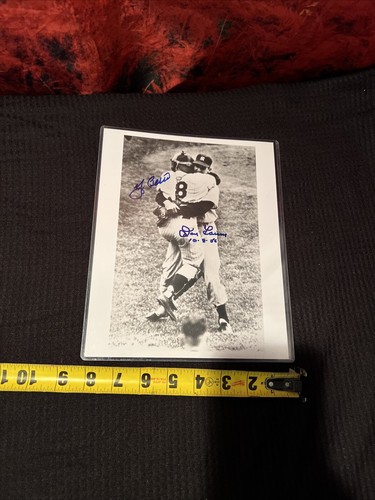 Yogi Berra & Don Larsen 1956 World Series Perfect Game Signed 8x10 Photo LTD COA - Picture 4 of 4