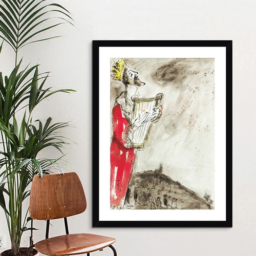 Gerahmte Leinwand Wandbild Menschen in Rot von Marc Chagall Wohnzimmer Wohndeko - Bild 9 von 21
