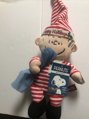 2020 Peanuts Linus With Blanket Musical “Oh Christmas” Tree 9 1/2" Plush - Picture 1 of 2