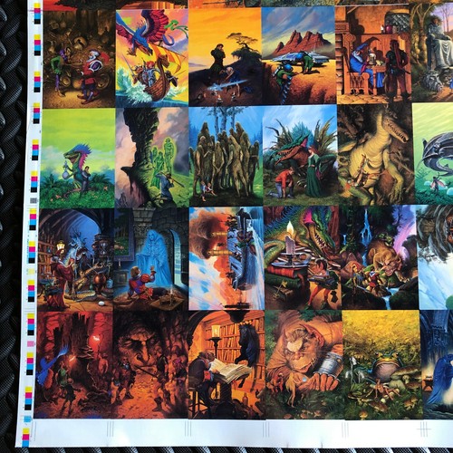 DARRELL K. SWEET 90-CARD UNCUT SHEET FPG 1994 FANTASY ART 28"x35" - Picture 4 of 10