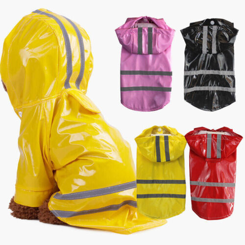 Haustier Hund Regenmantel Outdoor Kleidung Welpe Katze Jacke Kapuze wasserdicht Regenmantel - Bild 3 von 27