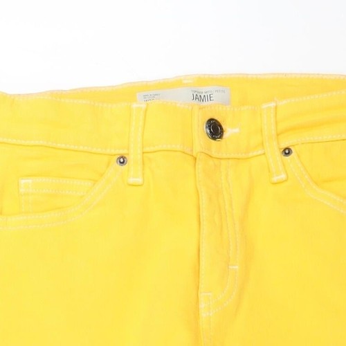 Topshop Womens Yellow Cotton Blend Skinny Jeans Size W28 L28 - Picture 5 of 12