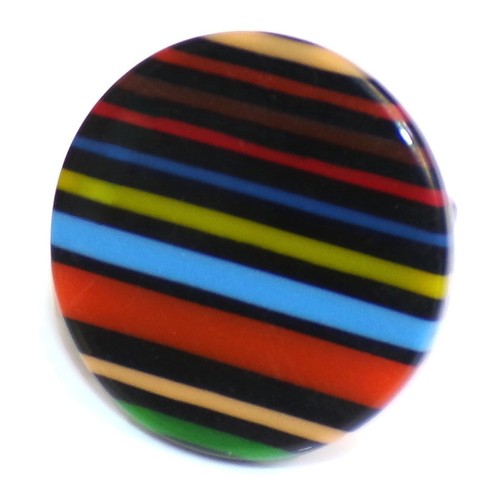Sobral Patchwork Retalhos Vibrant Night Stripe Artist Made Ring Size 8.25 - Picture 2 of 5