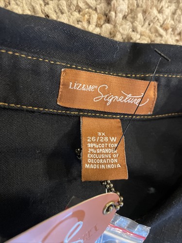 Liz & Me Signature Womens Denim Jacket Size 3X 26/28 Button Jean Jacket - Picture 5 of 12