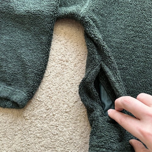 Big Dogs Sweater Womens Medium Full Zip High Pile Mock Neck Pockets Green - Picture 7 of 12