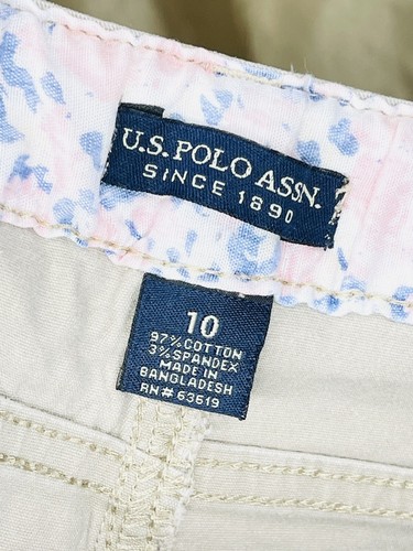 US POLO Girls School Uniform Casual Shorts Khaki Size 10 - FREE SHIPPING - Picture 4 of 4