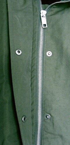 Jeanswest JACKET Khaki Green removable Hoodie Zip & button front ~ Women sz 12 - Picture 2 of 5