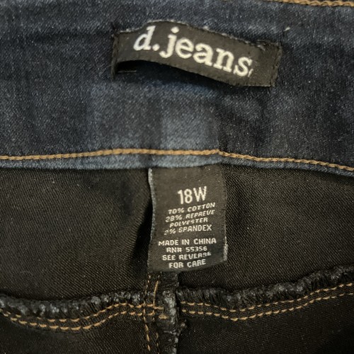 Womens Plus 18W D.jeans Dark Blue Distressed Denim Straight Jeans - Bild 3 von 3
