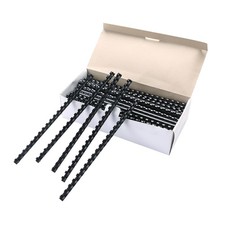 MYFULLY 100pk Black 3/8" Plastic Comb Binding Spines, 55 Sheet Capacity A4