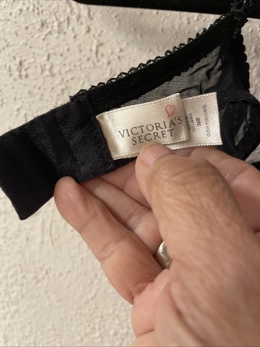 Vintage Y2K Victoria’s Secret Bügel-BH transparent schwarz rot bestickt 36B - Bild 4 von 6