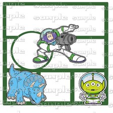 Disney Toy Story v overlay 12 x 12 with Scrapbook Paper Pieces, Die cuts