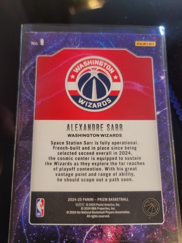 Alexandre Sarr Rookie Card Deep Space 2024-25 Panini Prizm #9 - Picture 2 of 2