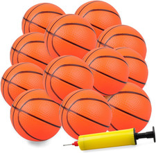 12 Pack Mini Inflatable Basketballs for Kids Toddlers, 4 Inches Small Basketball