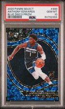 2020 PANINI SELECT BLUE DISCO PRIZM #300 ANTHONY EDWARDS 18/25 PSA 10