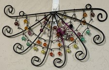 Colorful Beaded Spider And Web Wall Decor
