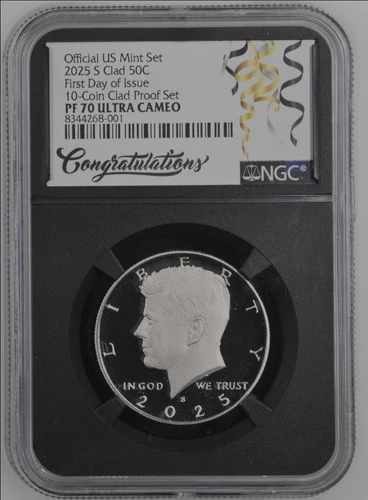2025 S Kennedy Half Dollar 50C NGC PF70 Ultra Cameo  First Day Issue FDI %