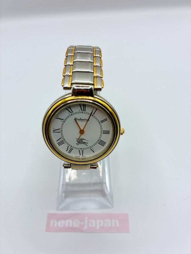 Burberrys Watch 8000 Roman Quartz 18k Gold Plated St.steel