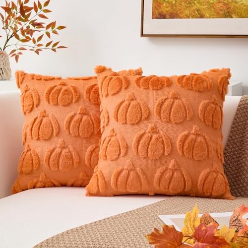 Juego de fundas de almohada Kevin Textil otoño 20x20 pulgadas de 20" x 20" (paquete de 2) naranja - Imagen 2 de 8