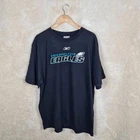 Reebok Philadelphia Eagles T Shirt Mens XL Black Print Logo Z842