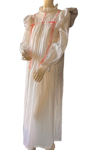 VTG American Girl Dress Like Your Doll Samantha Nightgown GIRLS LARGE White Pink