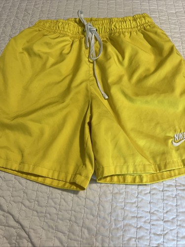 Nike Men's Yellow Swim Shorts Size S Elastic Waistband