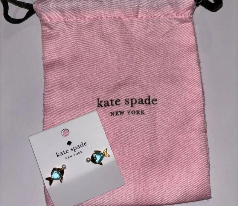 Aretes Kate Spade circonita azul pez Foto 2 de 3