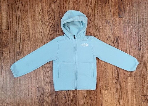 The North Face Girls Size 6 XS Mint Green Zip Up Hooded Fleece Jacket - Picture 1 of 9