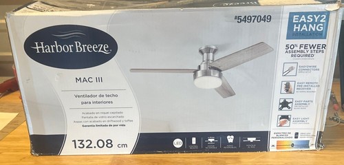 Harbor Breeze Mac III Easy2 Hang 52" Deckenventilator mit Licht