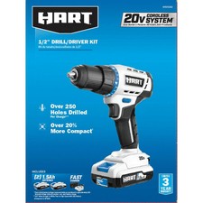 HART 20-Volt Cordless 1/2-inch Drill/Driver Kit, (2) 1.5Ah Lithium-Ion