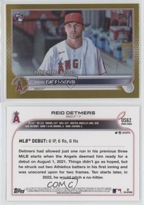 2022 Topps Update Rookie Debut Gold Foil Reid Detmers #US62 Rookie RC