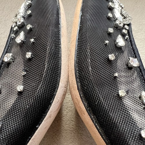 Zapatos de salón Badgley Mischka de ónix adornados de malla negra con tacón de gatito para mujer 8 formales - Imagen 6 de 18