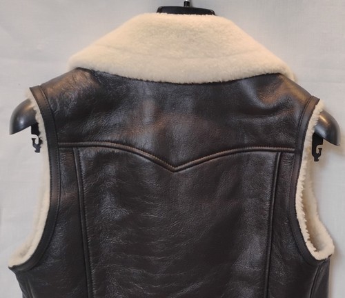 New With Tag Coach 1941 $1,400 Black Leather Shearling Fur Moto Vest 38466 Sz 6 - Picture 9 of 14
