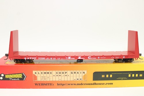 Athearn Roundhouse HO Scale ATSF Santa Fe 60' Bulkhead Flat Car #93598 - Picture 2 of 8