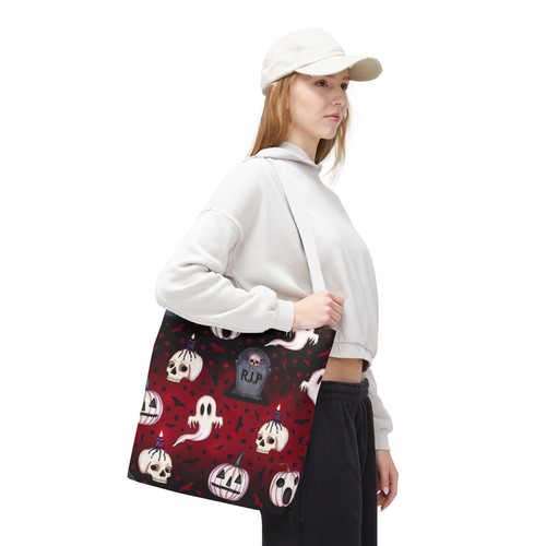 Spooky Halloween Tote Bag – Pumpkin & Ghost Design | Trick or Treat Bag - Picture 18 of 61
