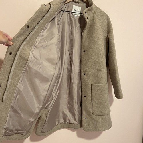 Madewell Estate Cocoon Coat in Insuluxe Fabric Wool Tan Style #MA326 Size Small - Picture 9 of 10