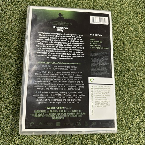 Rosemary's Baby (Criterion Collection #630) (2-DVD) Roman Polanski Mia Farrow - Afbeelding 2 van 3