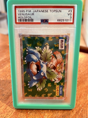 1997 POKEMON JAPANESE TOPSUN BLOCK PRISM #3 VENUSAUR PSA 3
