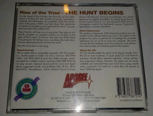 Rise of the Triad Dar: The Hunt Begins PC CD-ROM Game 1994 Windows 7 8 10 11 - Bild 3 von 4