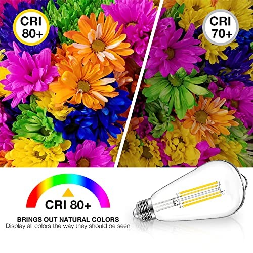 Vintage LED Edison Leuchtmittel, E26 LED Leuchtmittel 60W Äquivalent, 4er Pack warmweiß - Bild 7 von 8