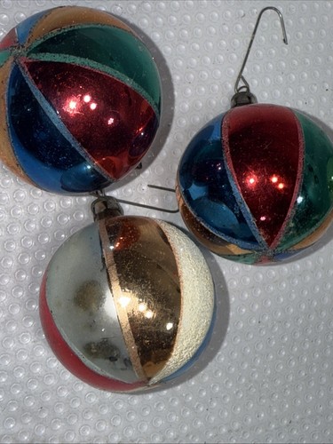 Vintage Weihnachten Merkur Glas ? Ornamente Strandball Style Shiny Brite - Bild 9 von 21