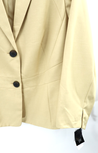 NWT LE SUIT Women's Polyester Blazer Jacket Single Breasted Yellow Size 24W PLUS - Picture 7 of 19